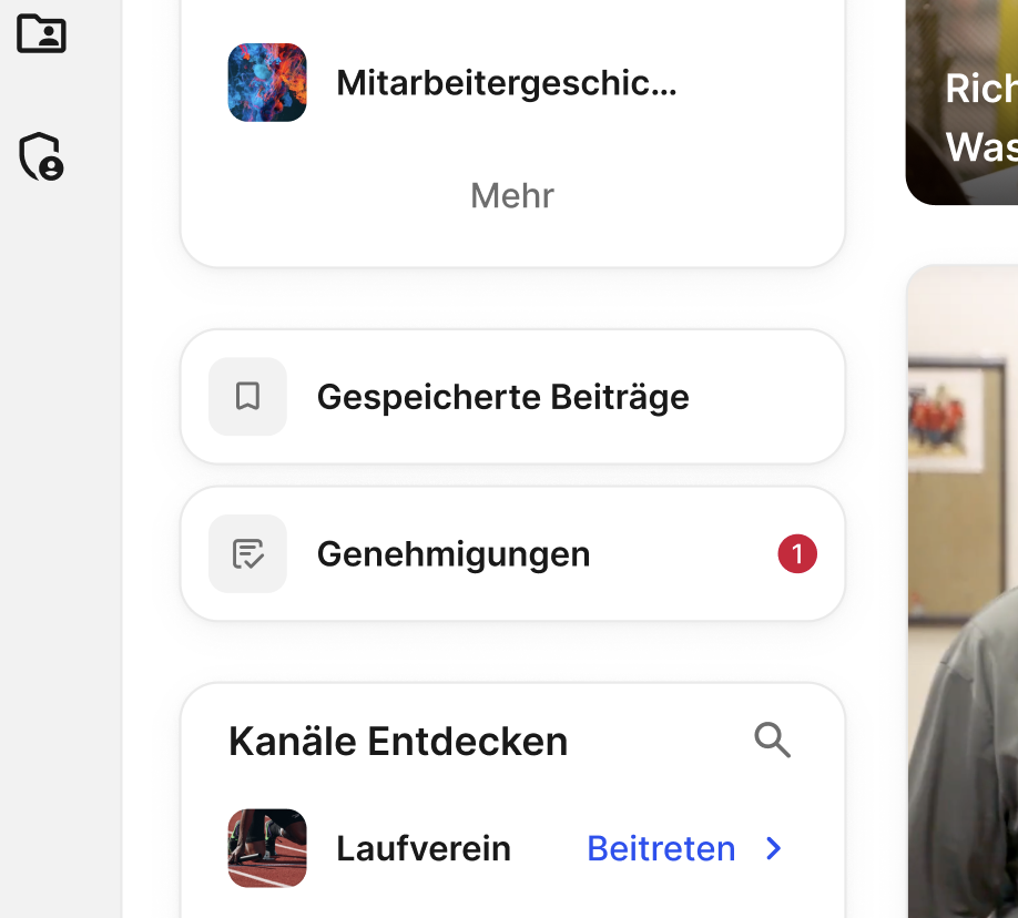 Approvals menu with notification badge