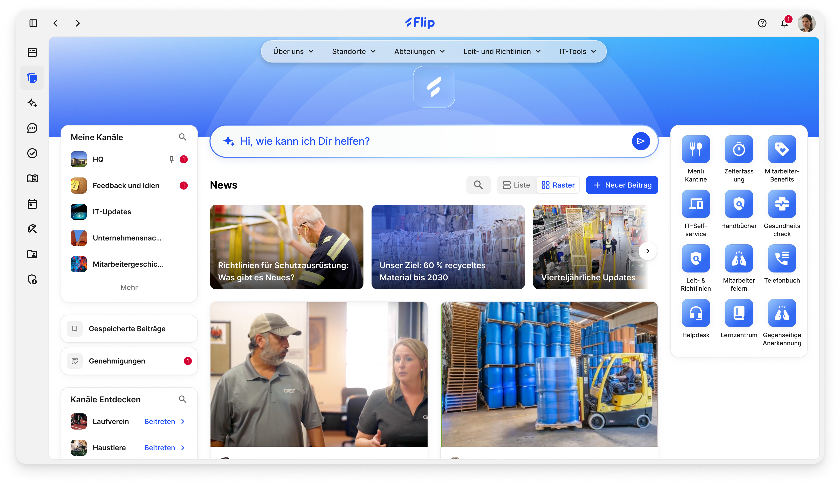 Flip Content Studio dashboard