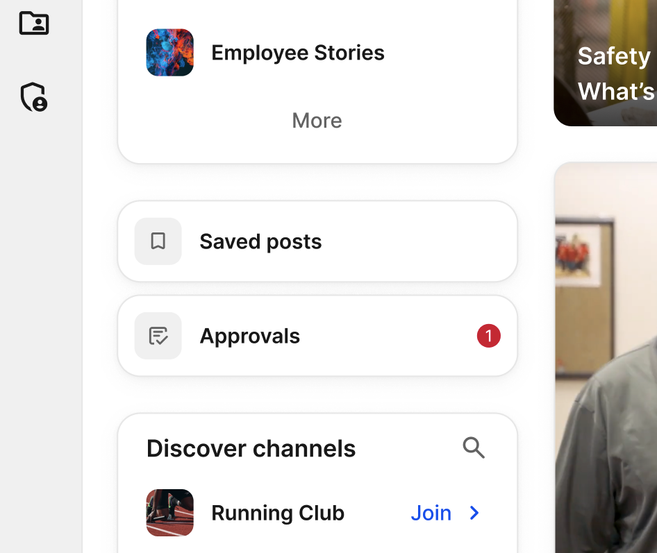 Approvals menu with notification badge