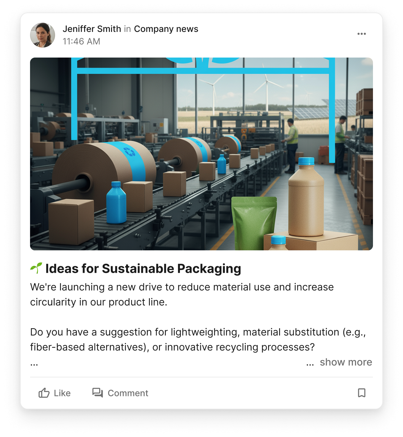 Published sustainable packaging post
