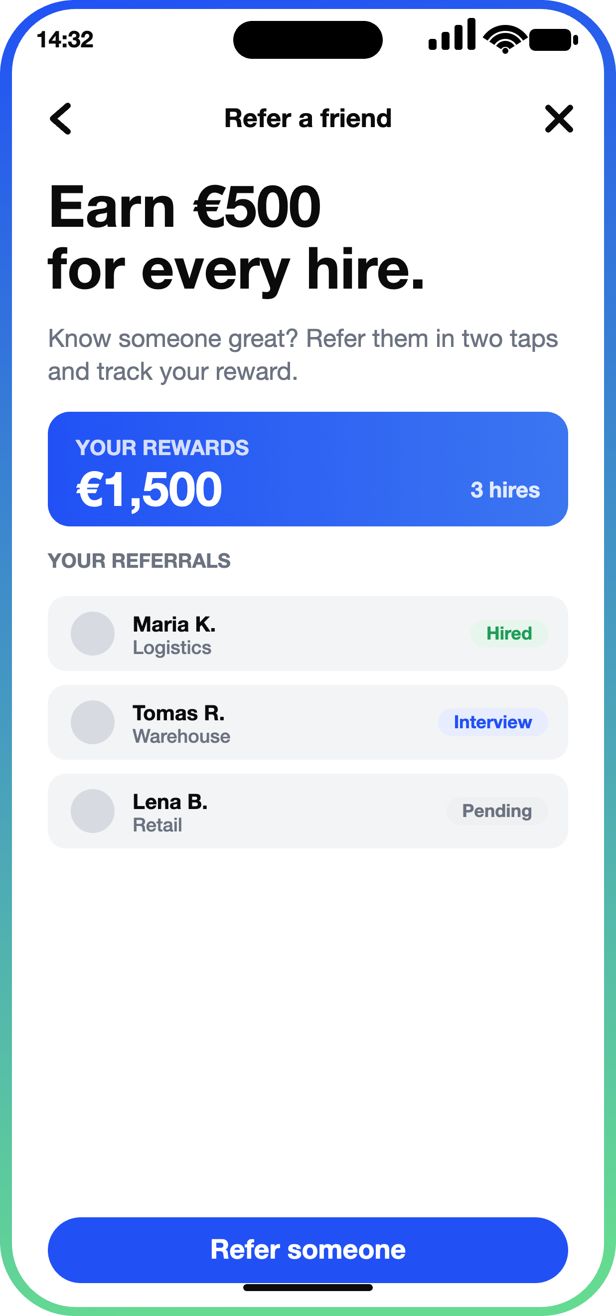 Mitarbeiter-Empfehlungsprogramm-App