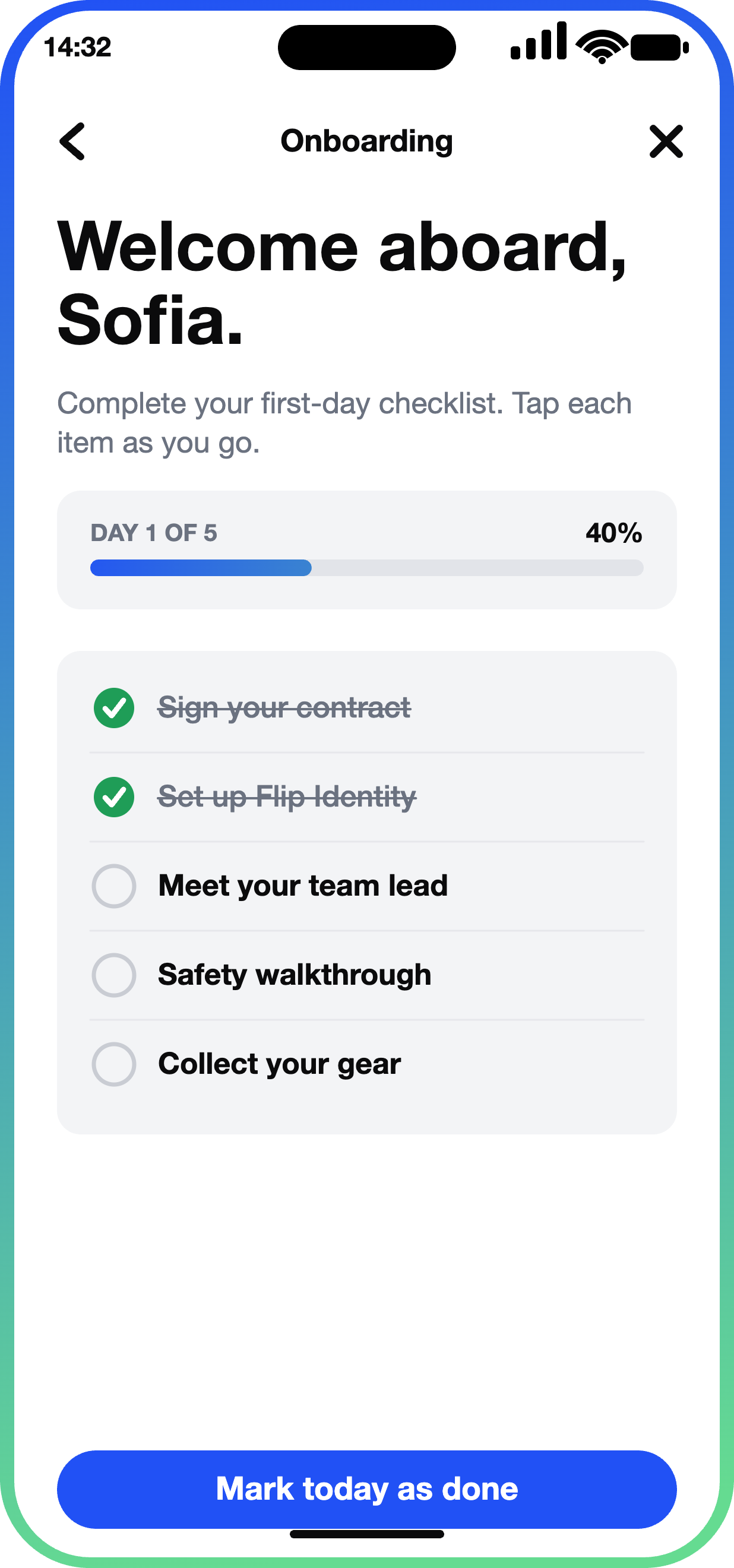 Onboarding-Checkliste-App