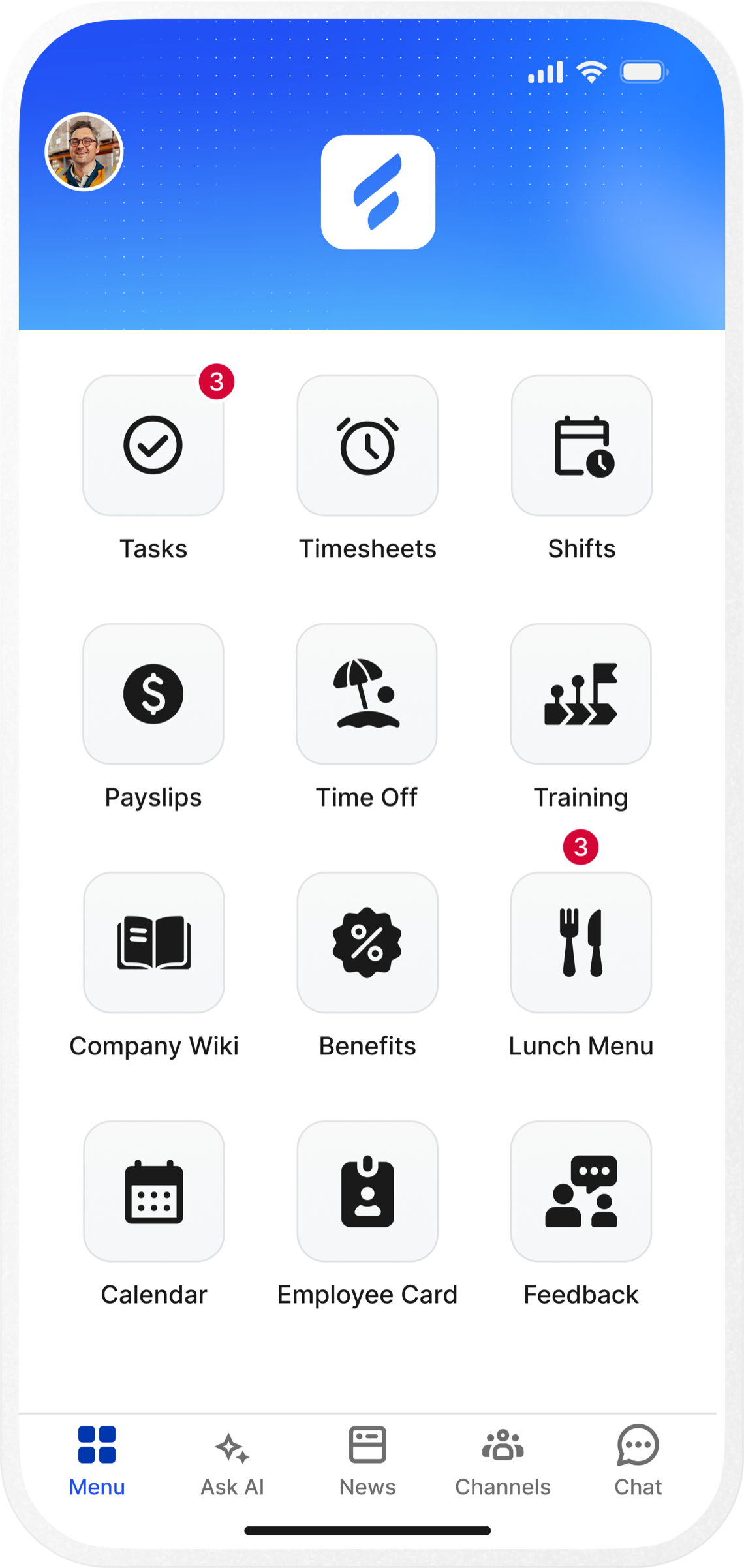 The Flip employee app on mobile
